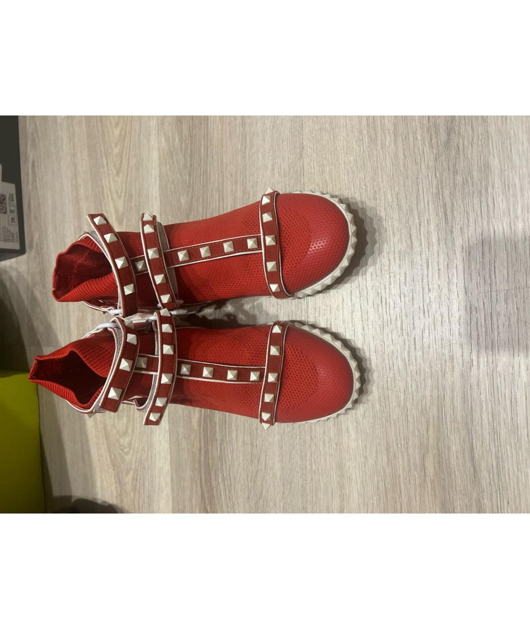 VALENTINO Красные текстильные кроссовки, фото 2