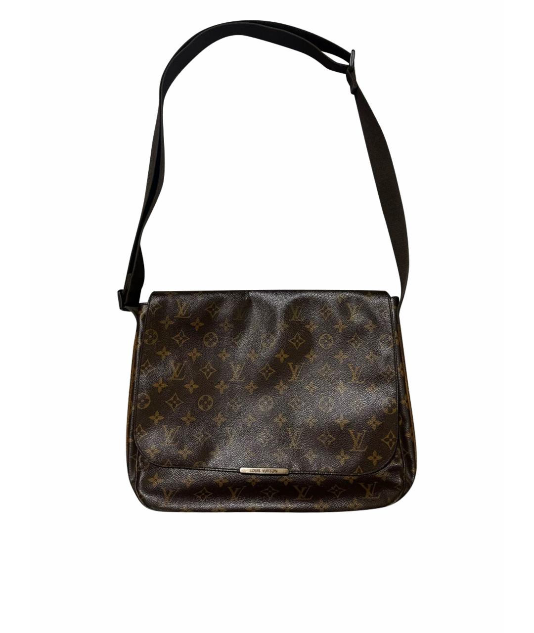 LOUIS VUITTON Коричневая кожаная сумка на плечо, фото 1