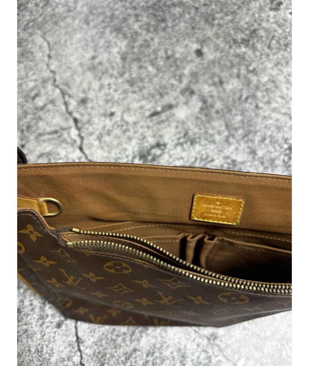 LOUIS VUITTON Коричневая кожаная сумка на плечо, фото 4