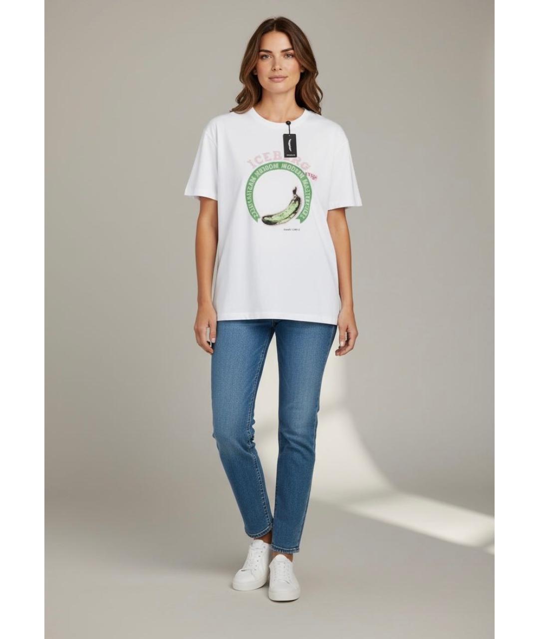 ICEBERG Белая хлопковая футболка, фото 5