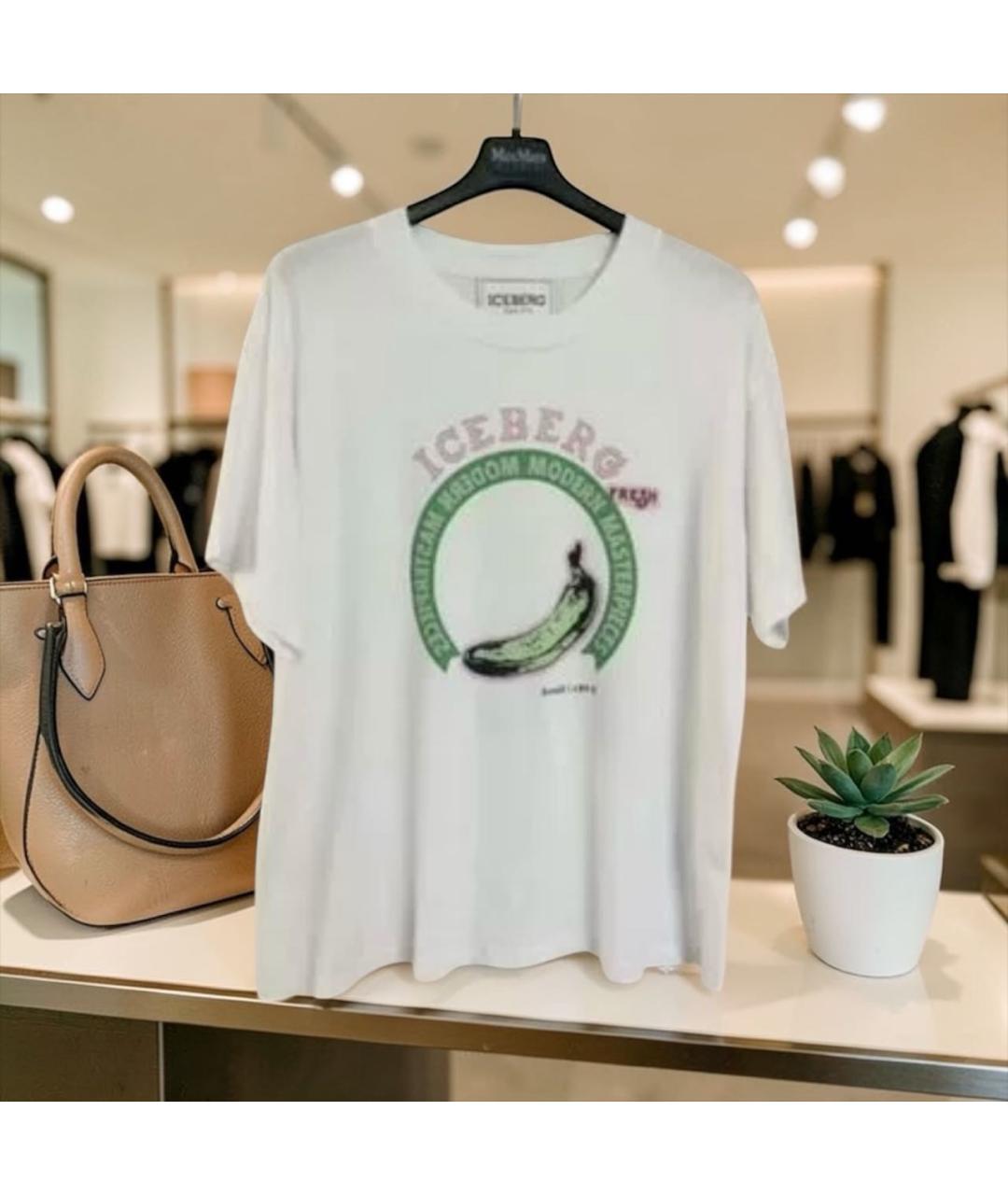 ICEBERG Белая хлопковая футболка, фото 6