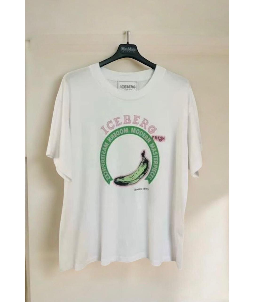 ICEBERG Белая хлопковая футболка, фото 4