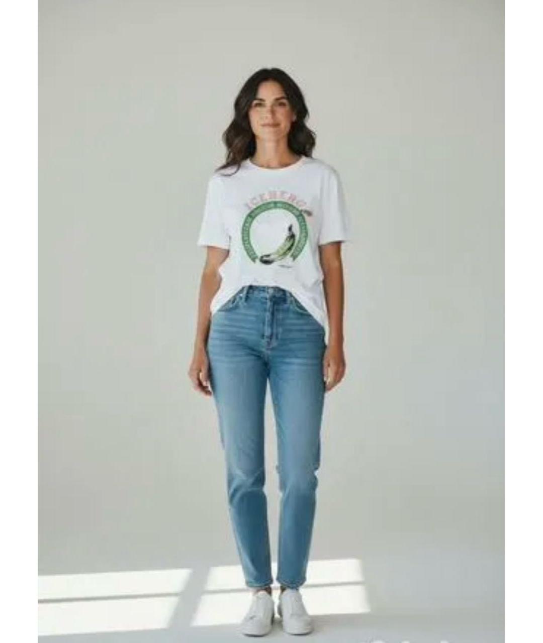 ICEBERG Белая хлопковая футболка, фото 8