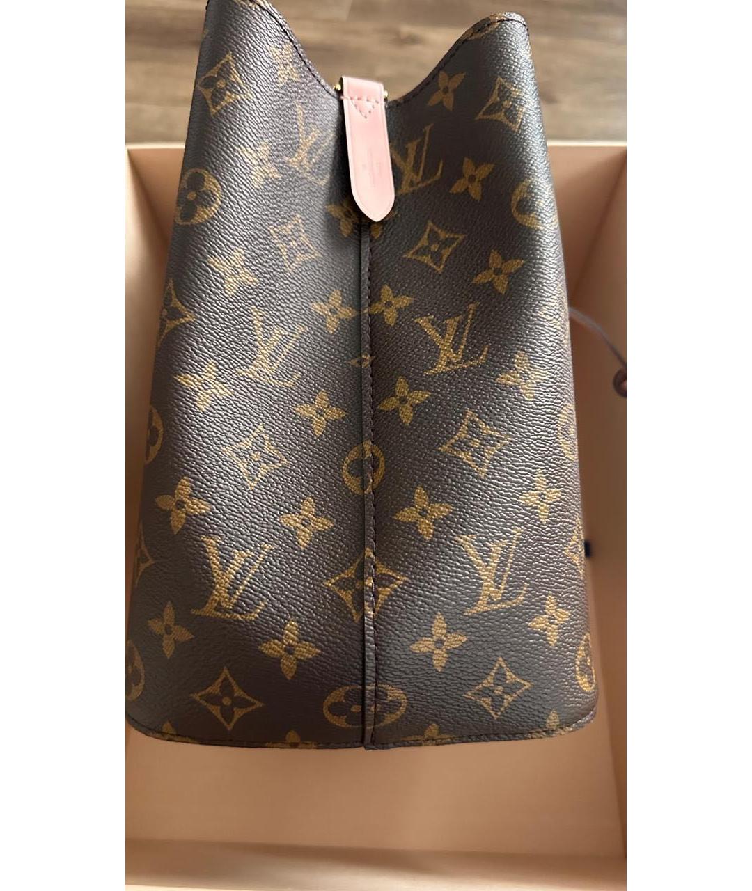 LOUIS VUITTON Коричневая кожаная сумка тоут, фото 5