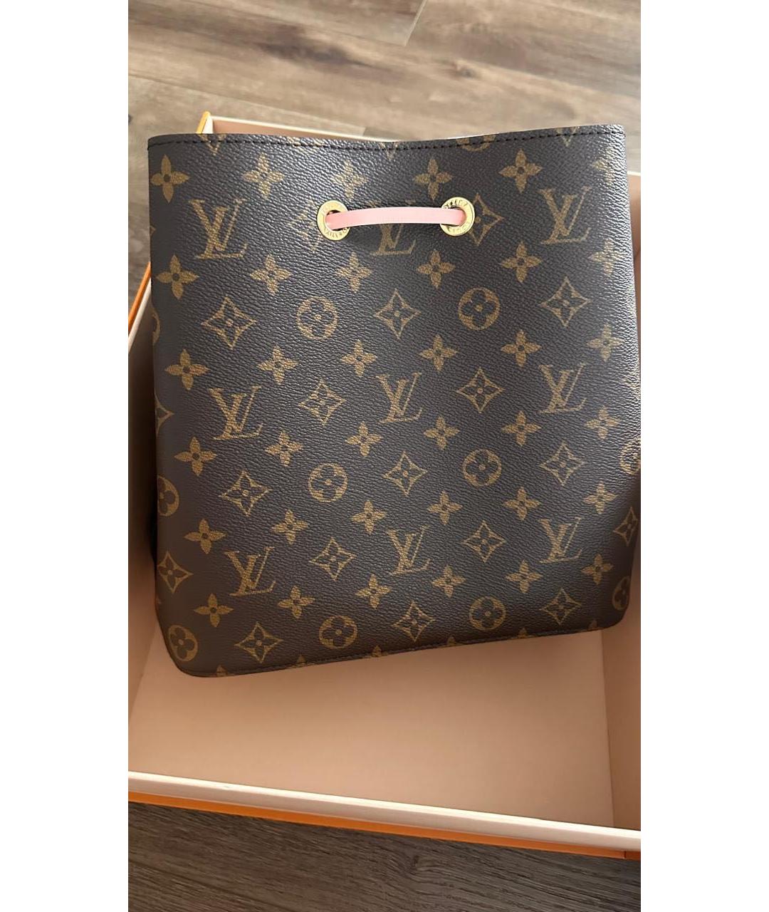 LOUIS VUITTON Коричневая кожаная сумка тоут, фото 4