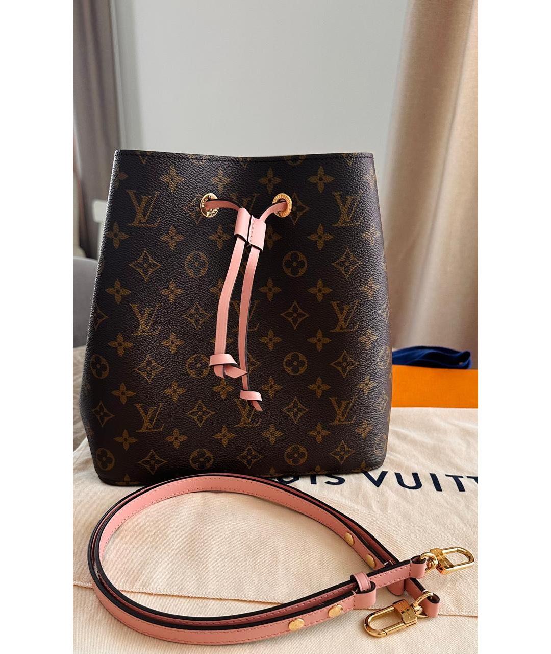 LOUIS VUITTON Коричневая кожаная сумка тоут, фото 3