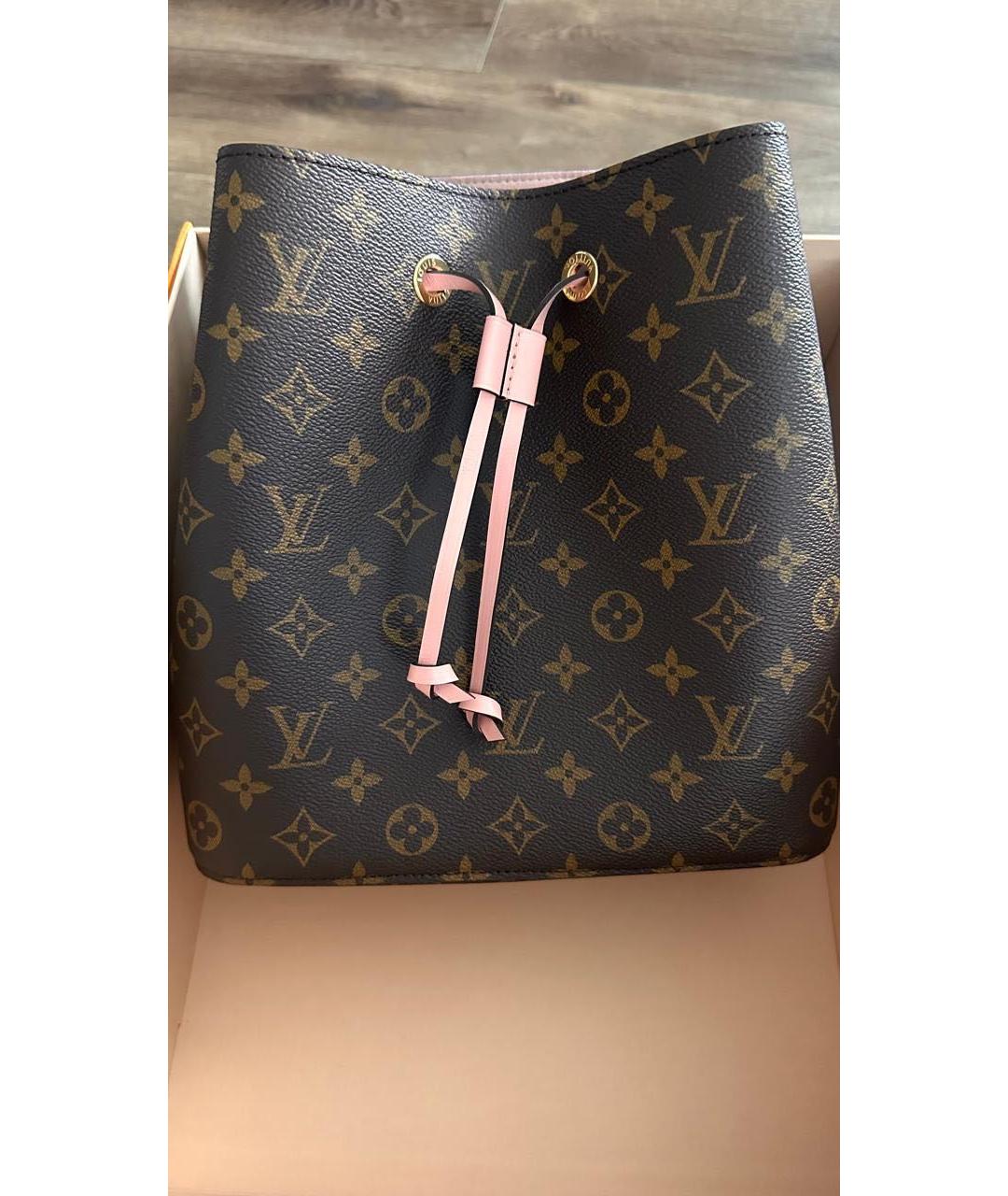 LOUIS VUITTON Коричневая кожаная сумка тоут, фото 6