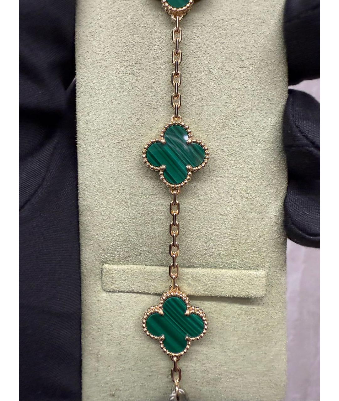 VAN CLEEF & ARPELS Зеленый браслет из желтого золота, фото 5