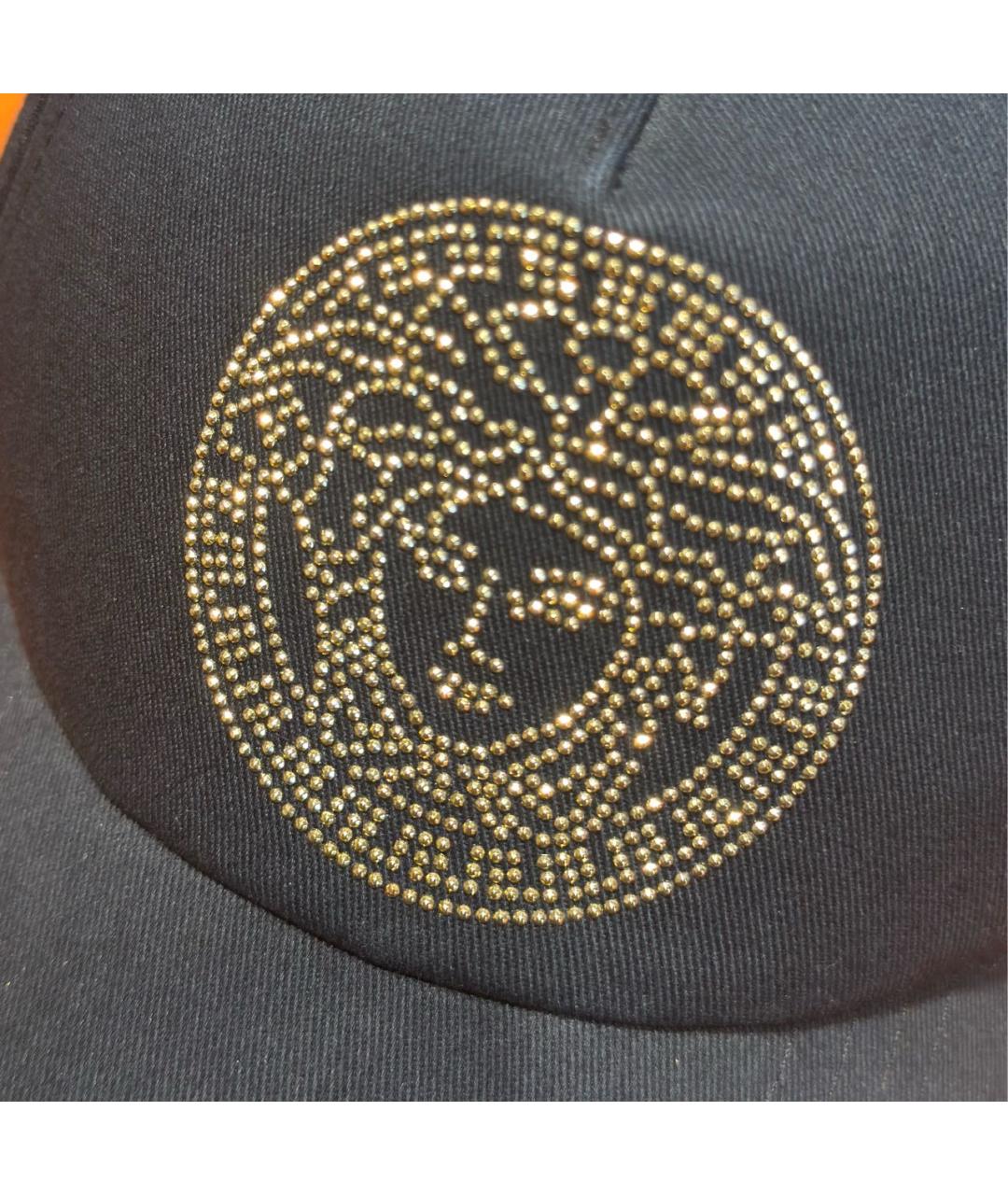 VERSACE Черная хлопковая кепка, фото 4