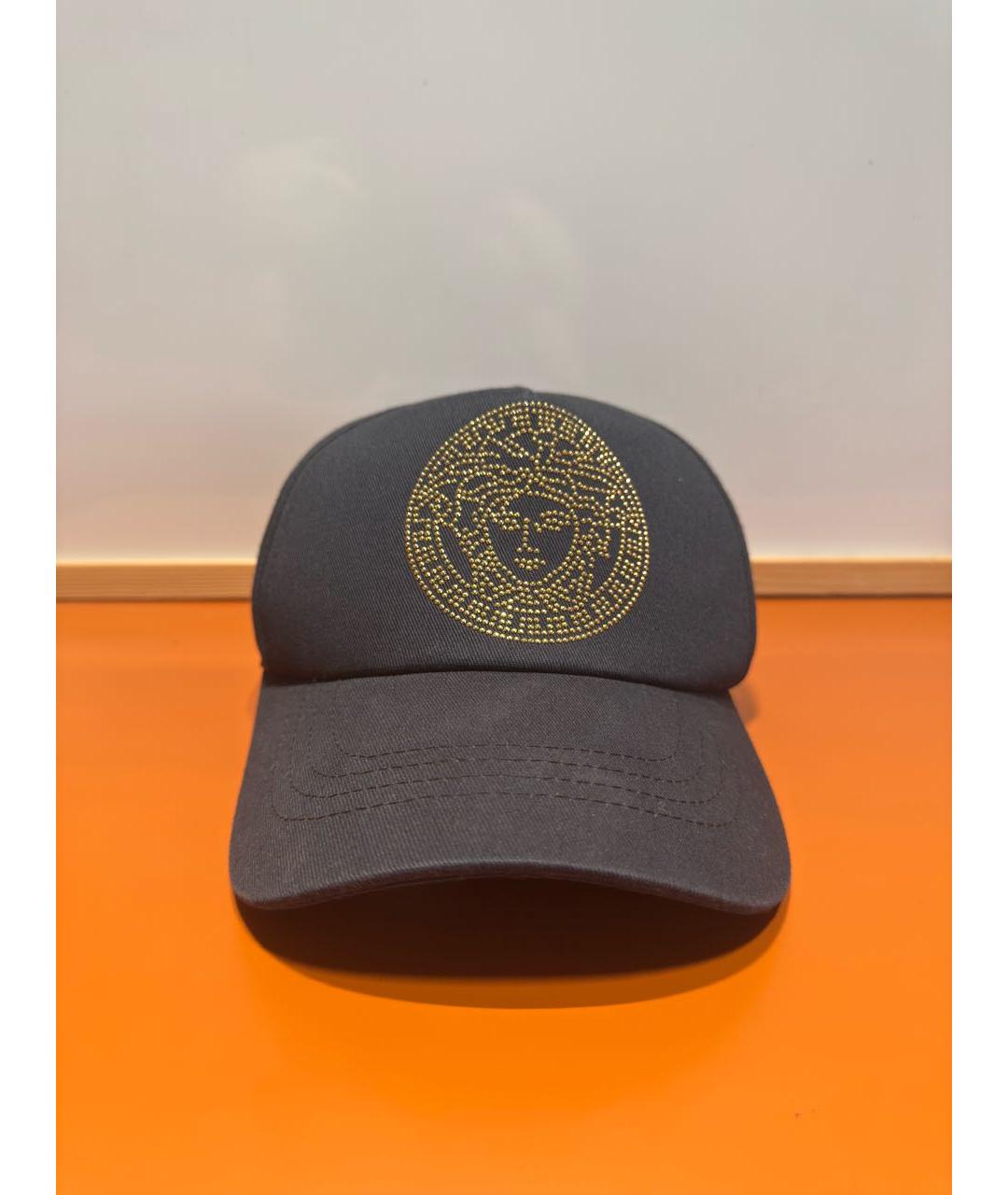 VERSACE Черная хлопковая кепка, фото 5