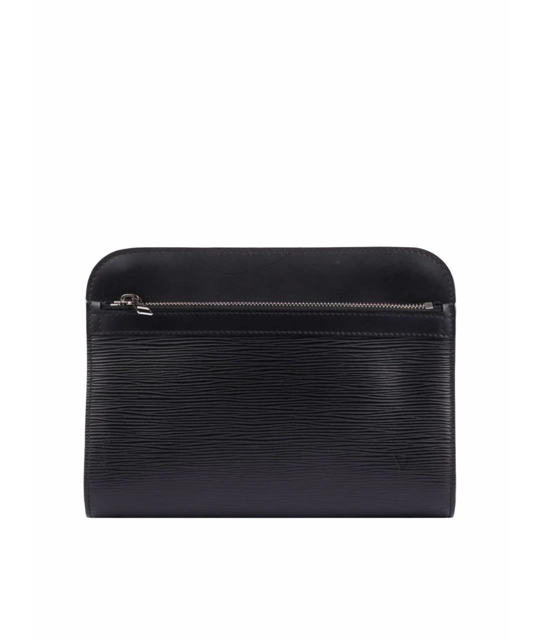 LOUIS VUITTON Черная кожаная барсетка, фото 1