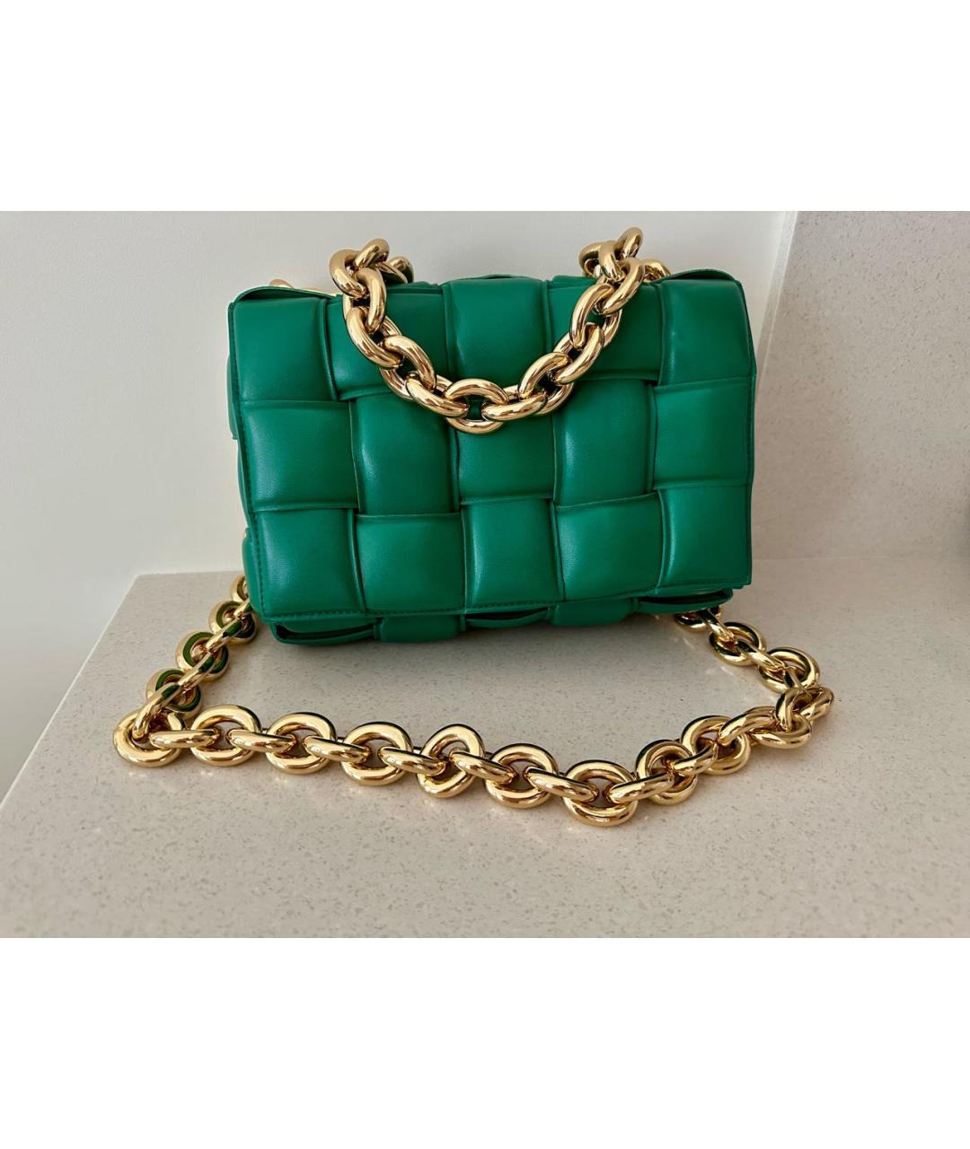 BOTTEGA VENETA Зеленая кожаная сумка через плечо, фото 9