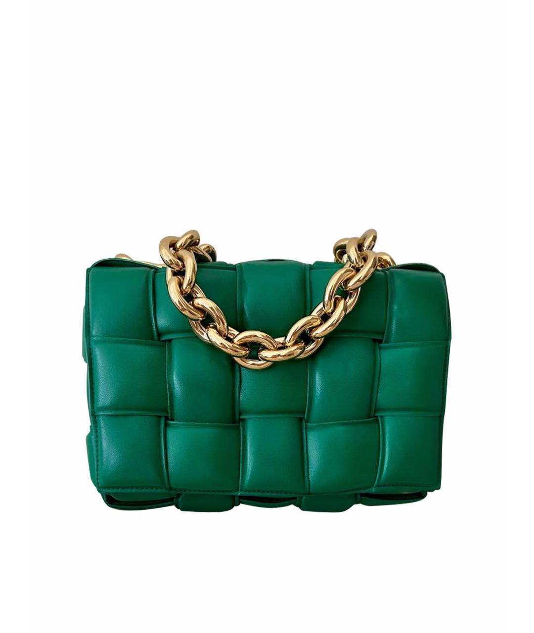 BOTTEGA VENETA Зеленая кожаная сумка через плечо, фото 1