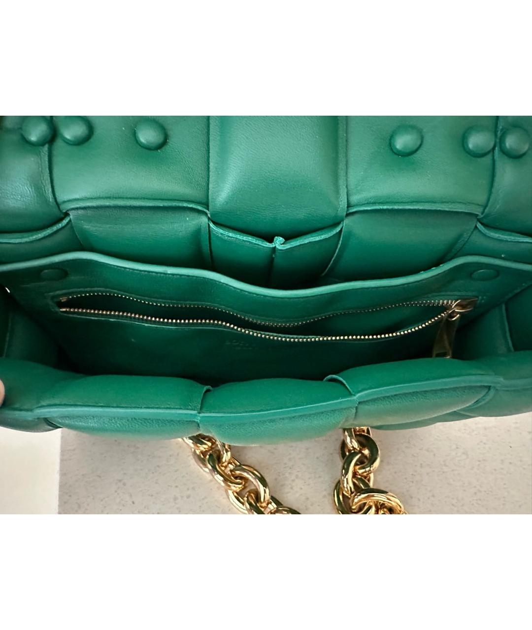 BOTTEGA VENETA Зеленая кожаная сумка через плечо, фото 5