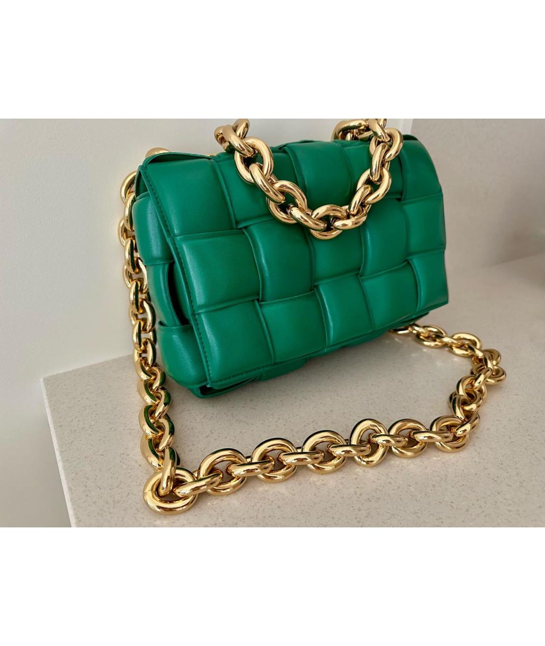 BOTTEGA VENETA Зеленая кожаная сумка через плечо, фото 2