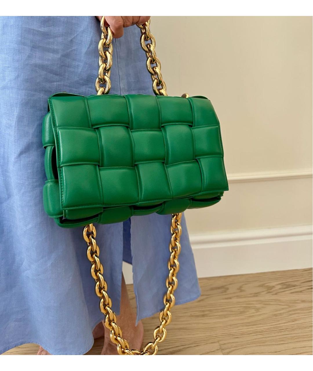 BOTTEGA VENETA Зеленая кожаная сумка через плечо, фото 6