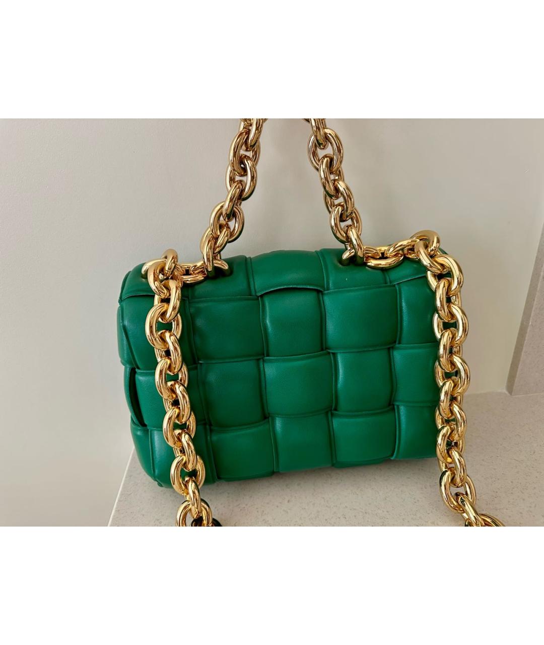 BOTTEGA VENETA Зеленая кожаная сумка через плечо, фото 3