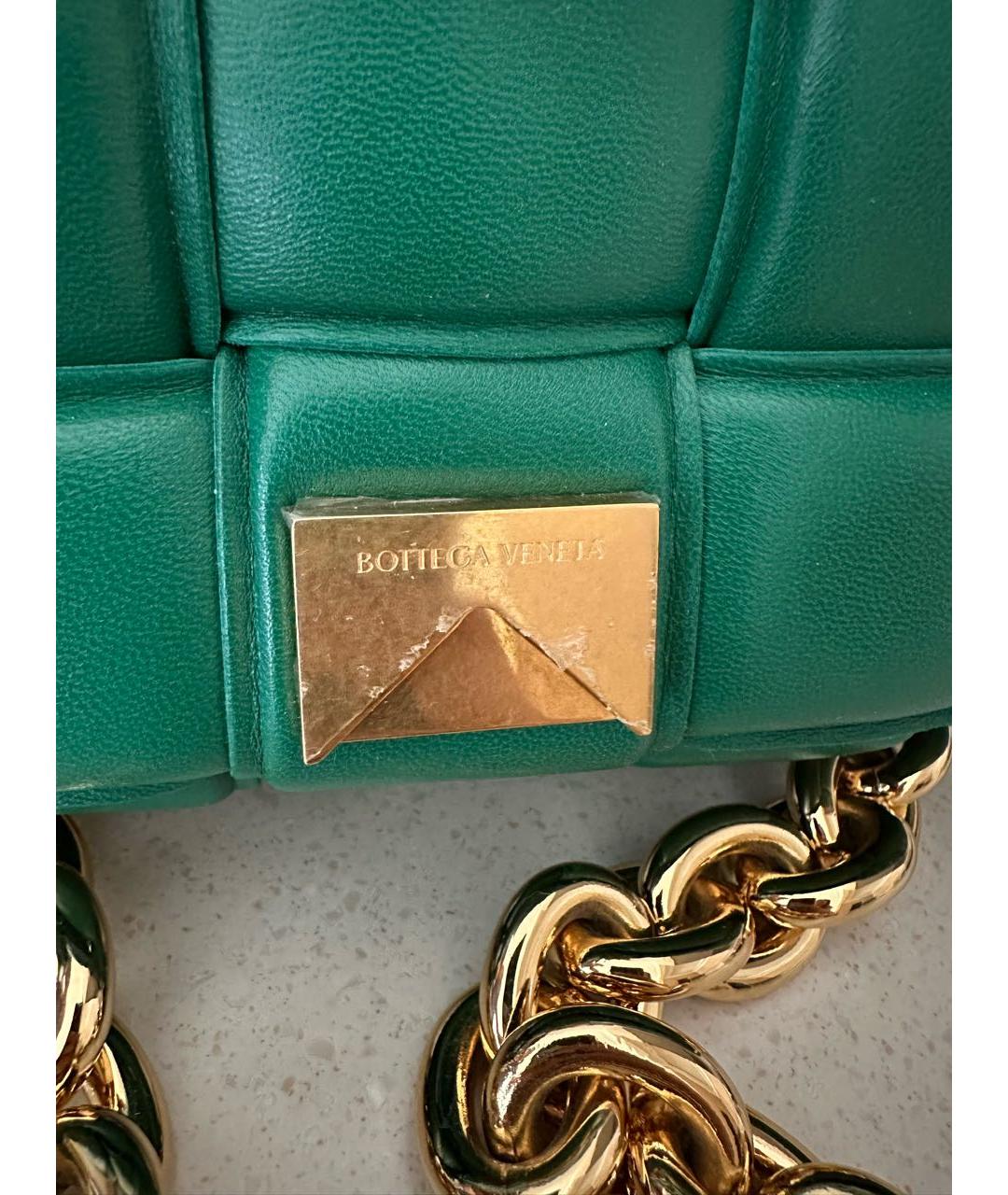 BOTTEGA VENETA Зеленая кожаная сумка через плечо, фото 8