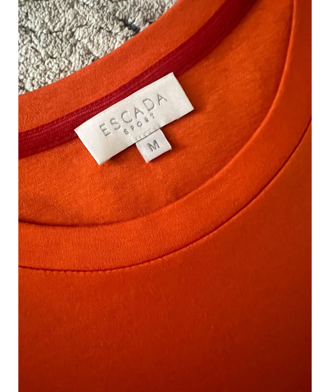 ESCADA Оранжевая хлопковая футболка, фото 2