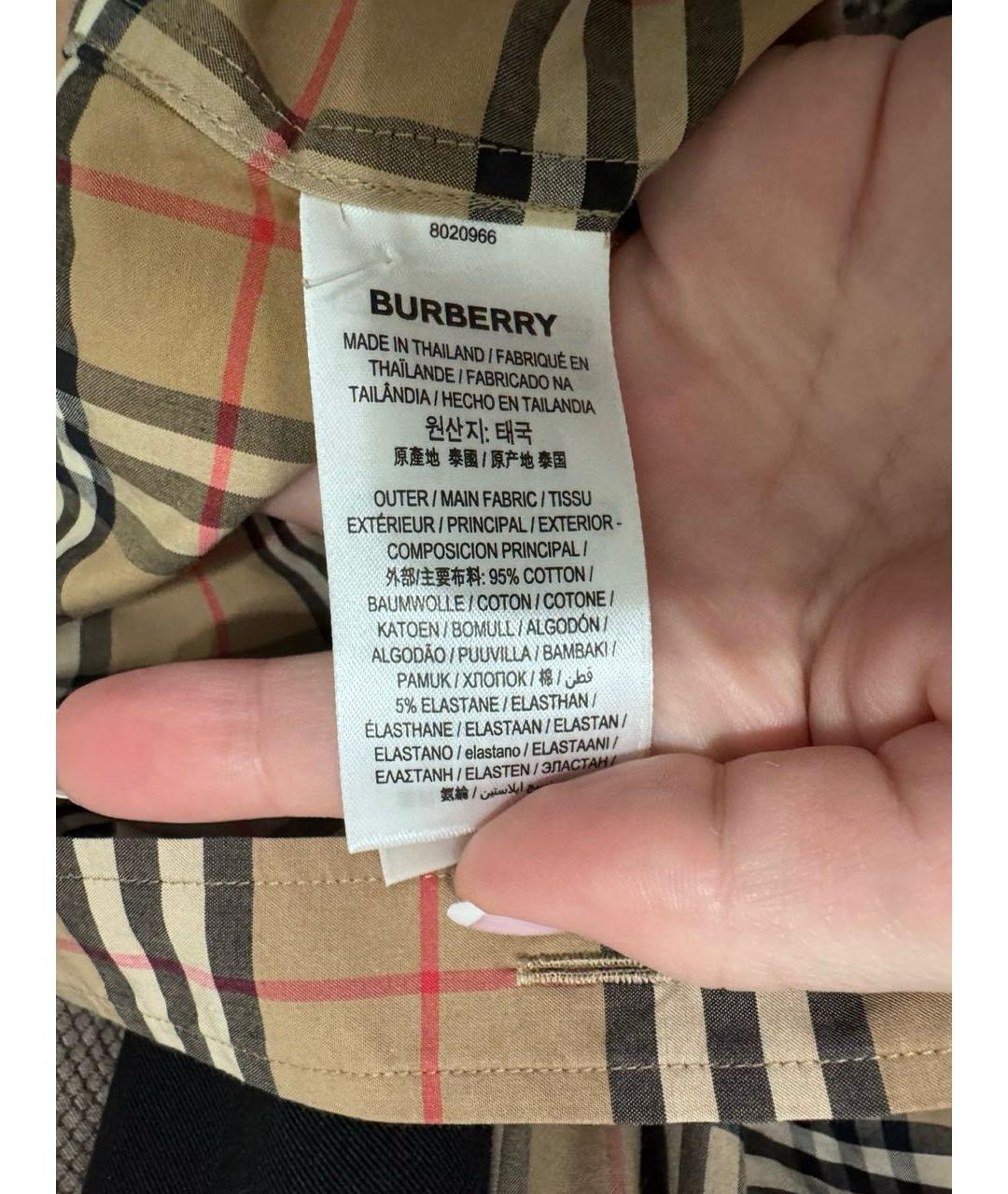 BURBERRY Коричневая хлопковая кэжуал рубашка, фото 6