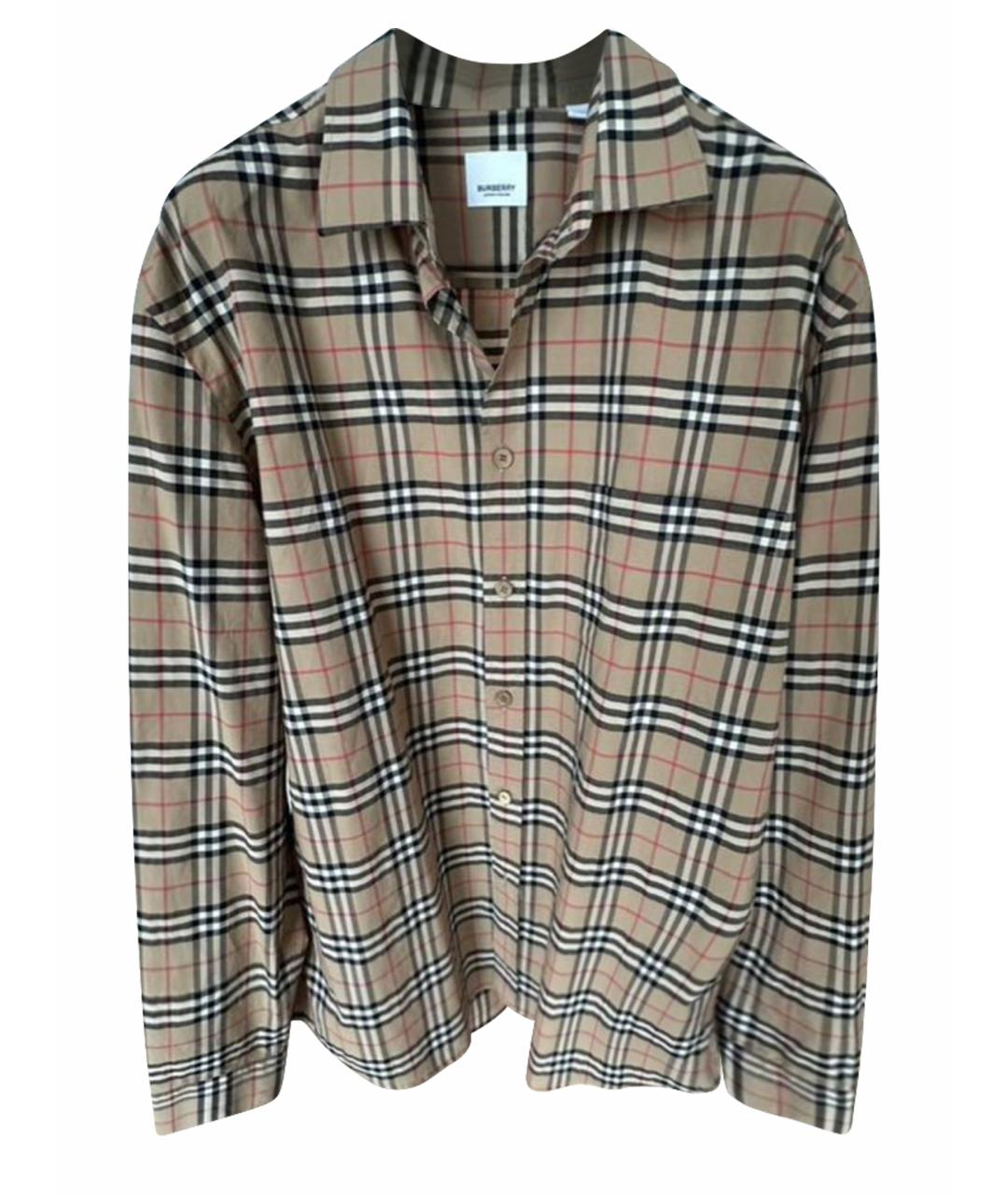 BURBERRY Коричневая хлопковая кэжуал рубашка, фото 1
