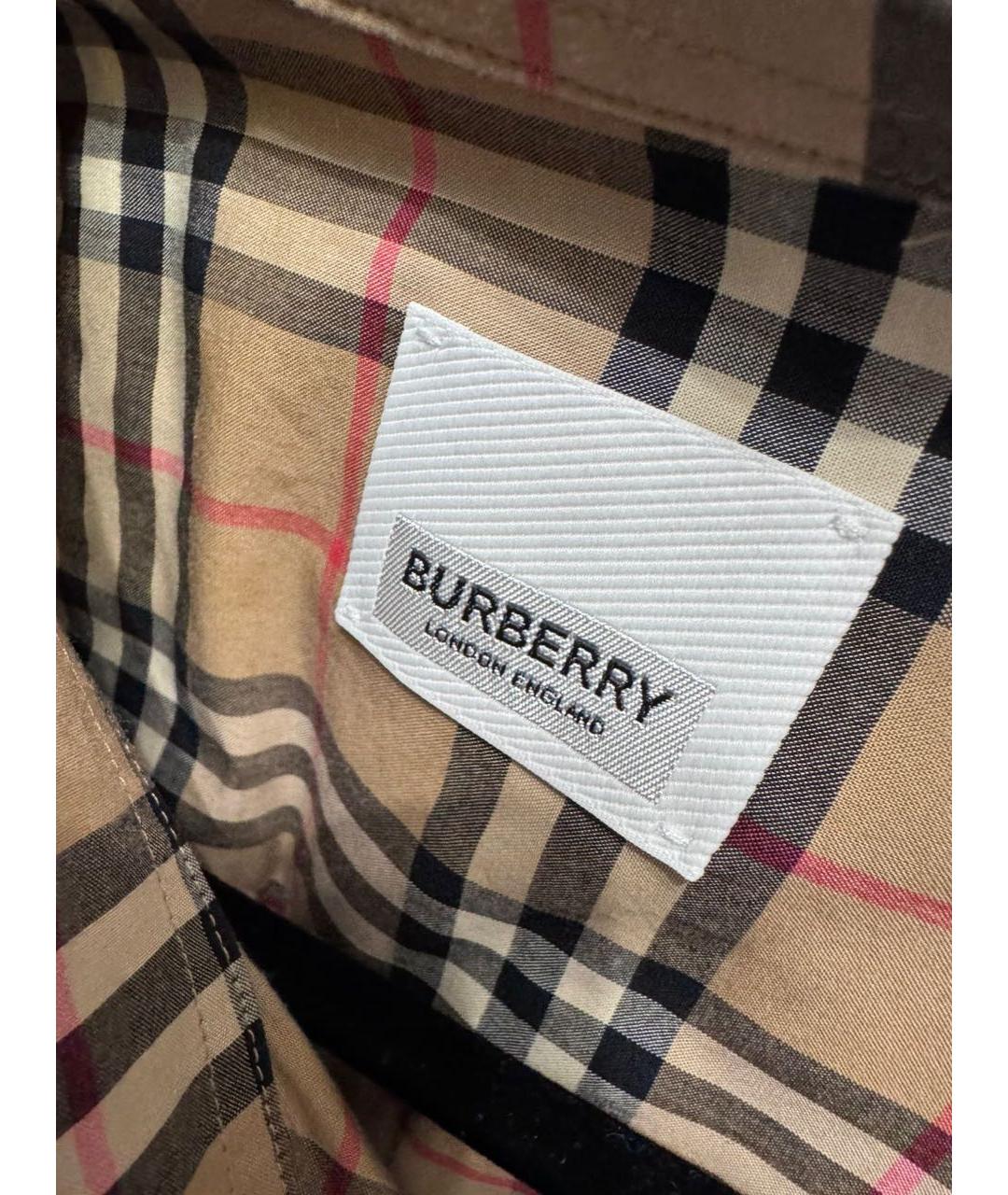 BURBERRY Коричневая хлопковая кэжуал рубашка, фото 5
