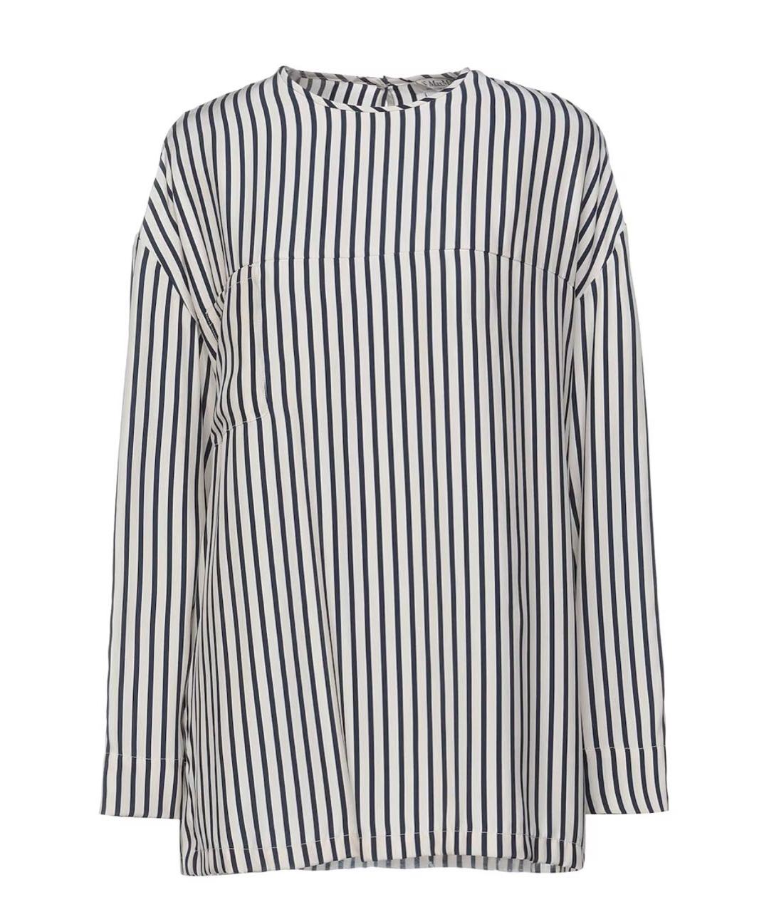 MAX MARA Белая шелковая блузы, фото 8