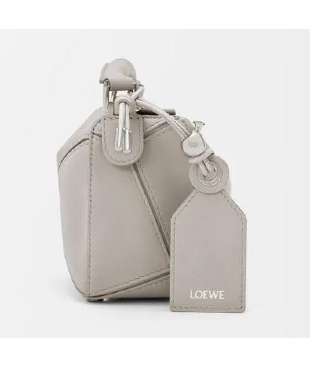 LOEWE Серая кожаная сумка через плечо, фото 4