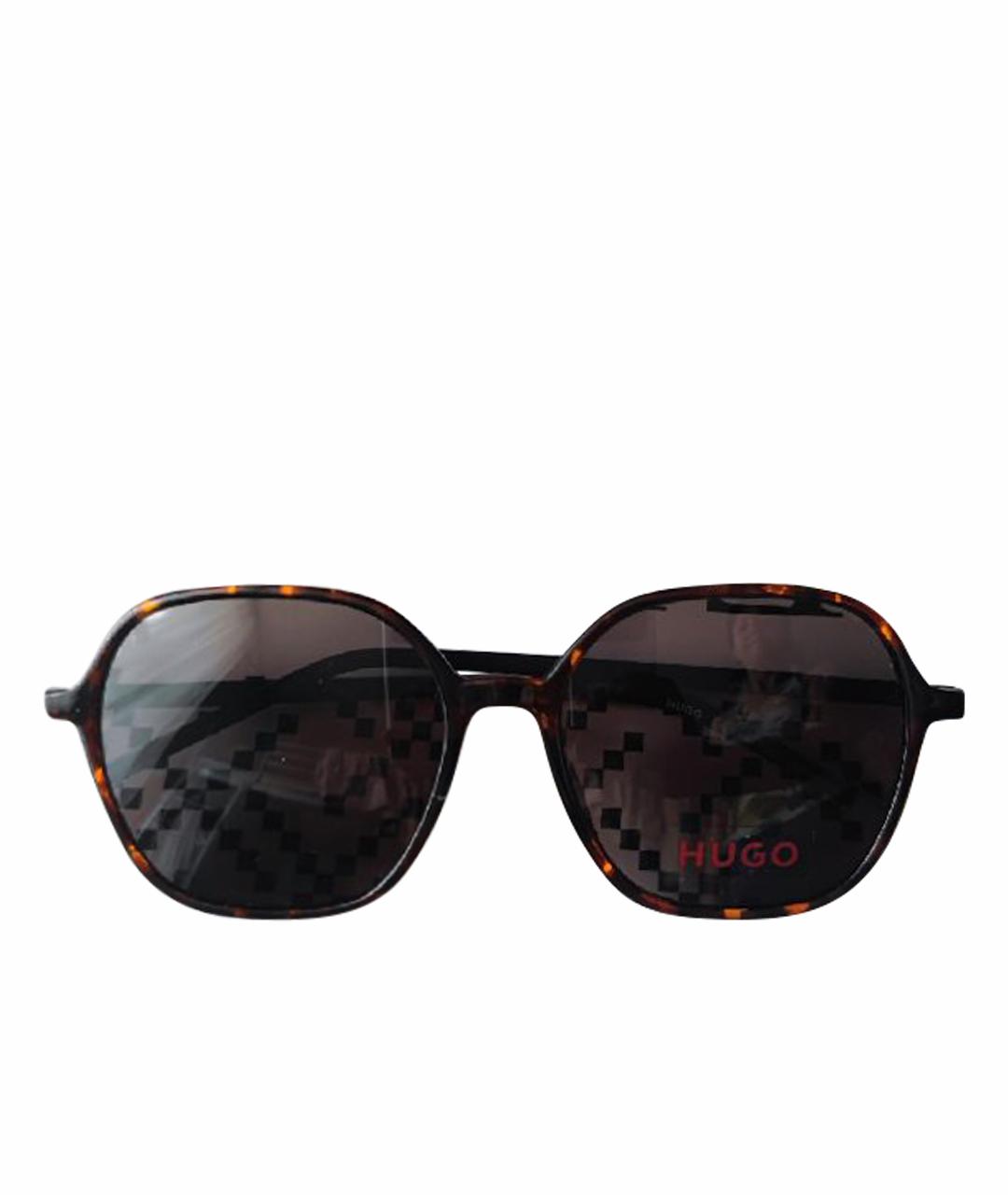 HUGO BOSS Коричневые пластиковые солнцезащитные очки, фото 1