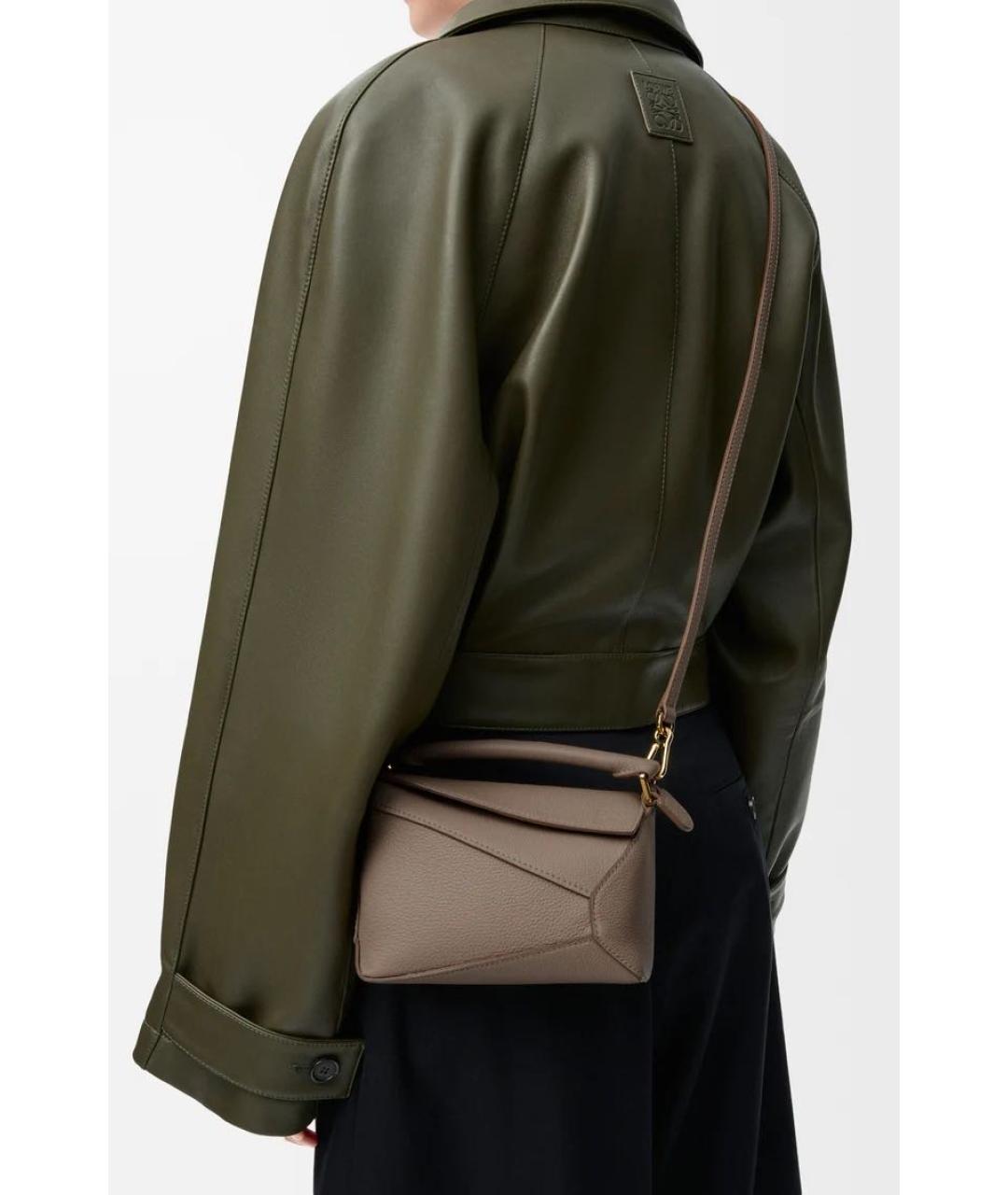 LOEWE Коричневая кожаная сумка через плечо, фото 2