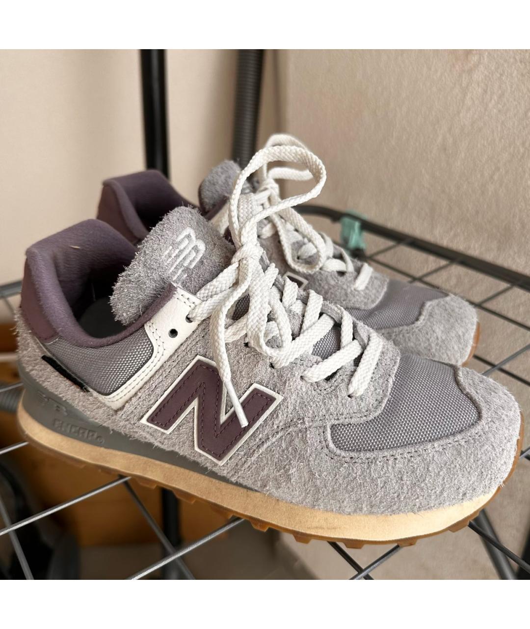 NEW BALANCE Серые замшевые кроссовки, фото 7