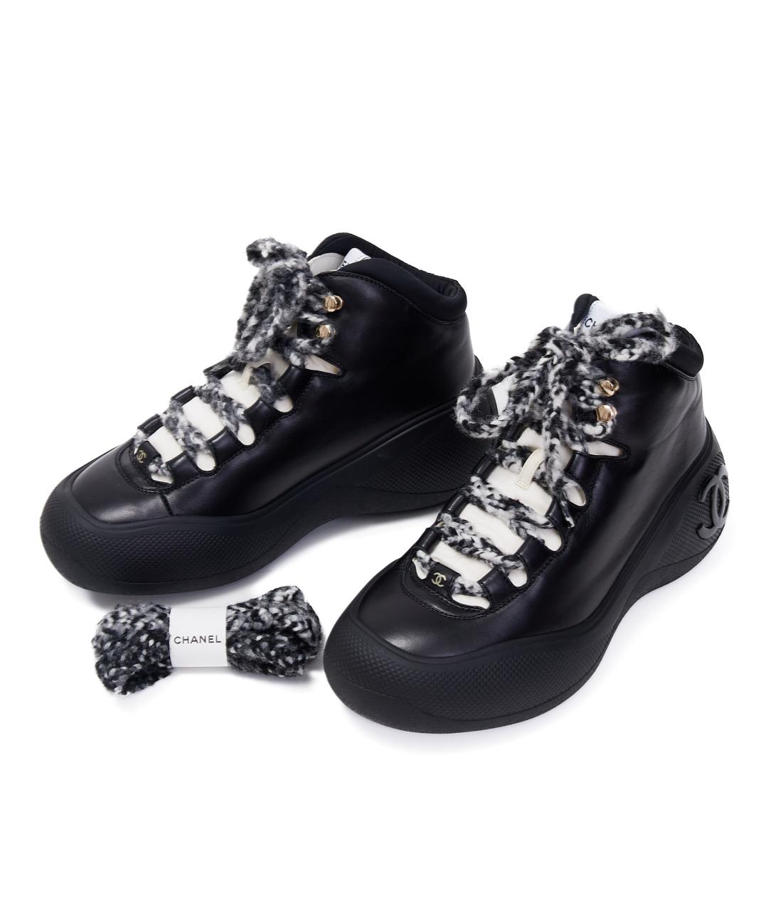 CHANEL Черные кожаные ботинки, фото 8