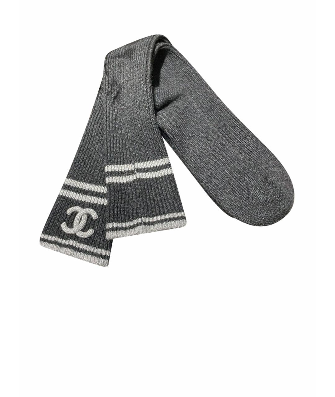 CHANEL Антрацитовые носки, чулки и колготы, фото 1