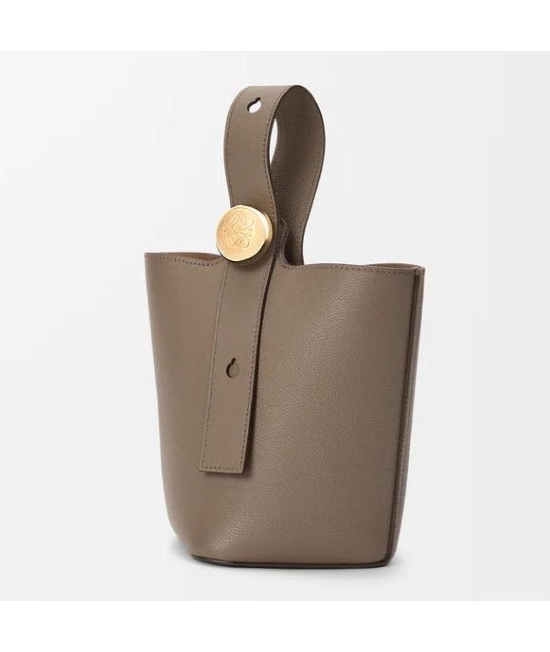LOEWE Коричневая кожаная сумка через плечо, фото 3