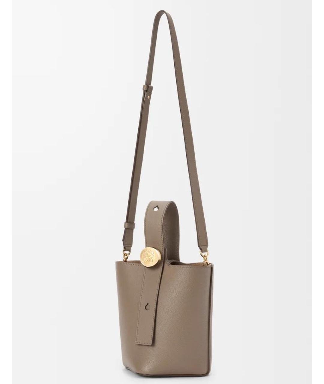 LOEWE Коричневая кожаная сумка через плечо, фото 5