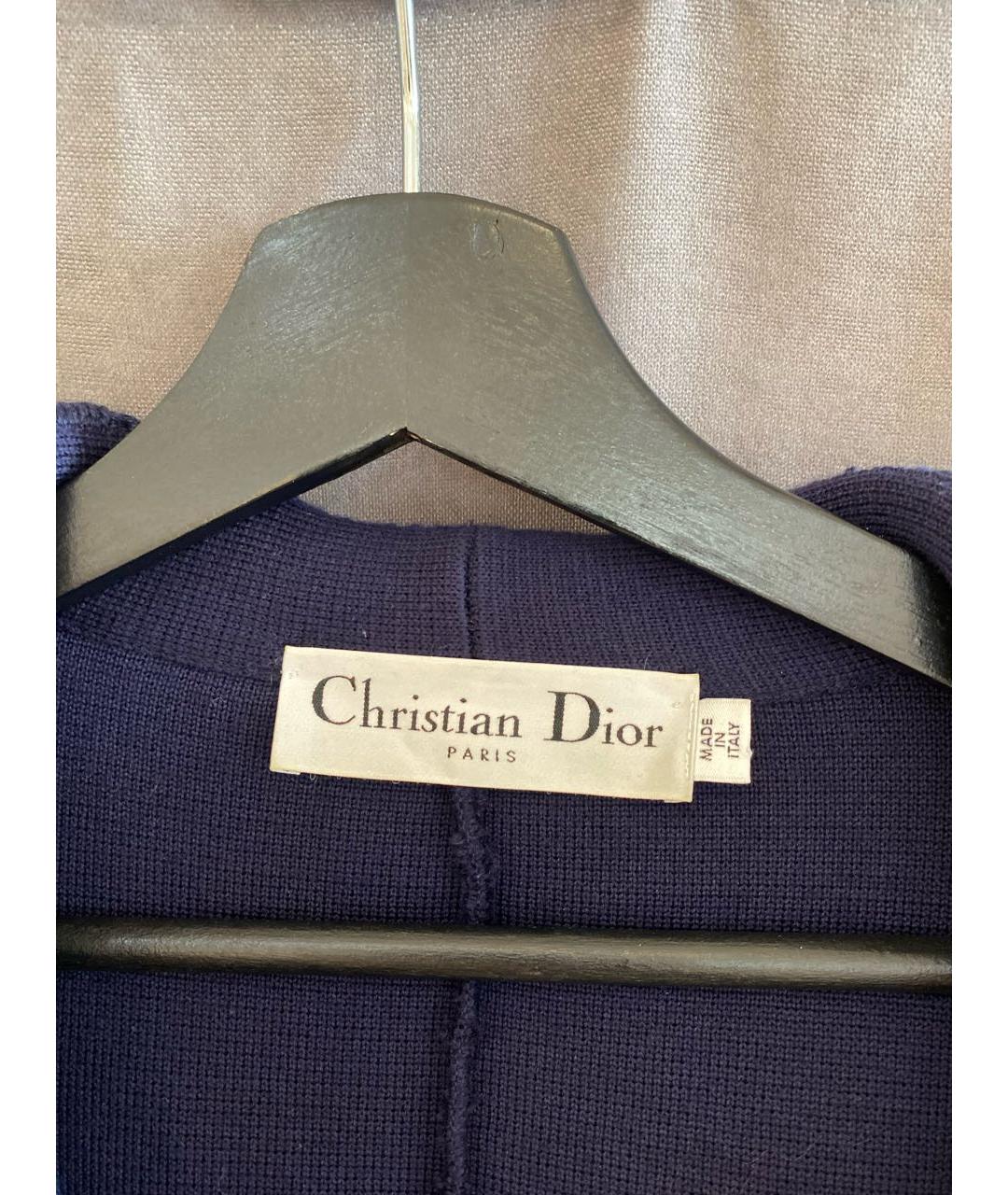 CHRISTIAN DIOR Синее шерстяное пальто, фото 3