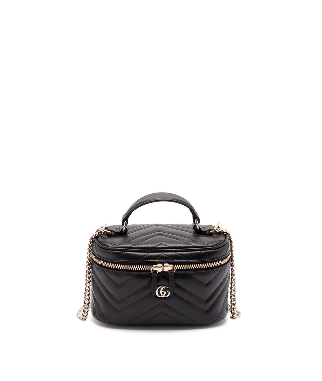 GUCCI Черная кожаная сумка с короткими ручками, фото 1