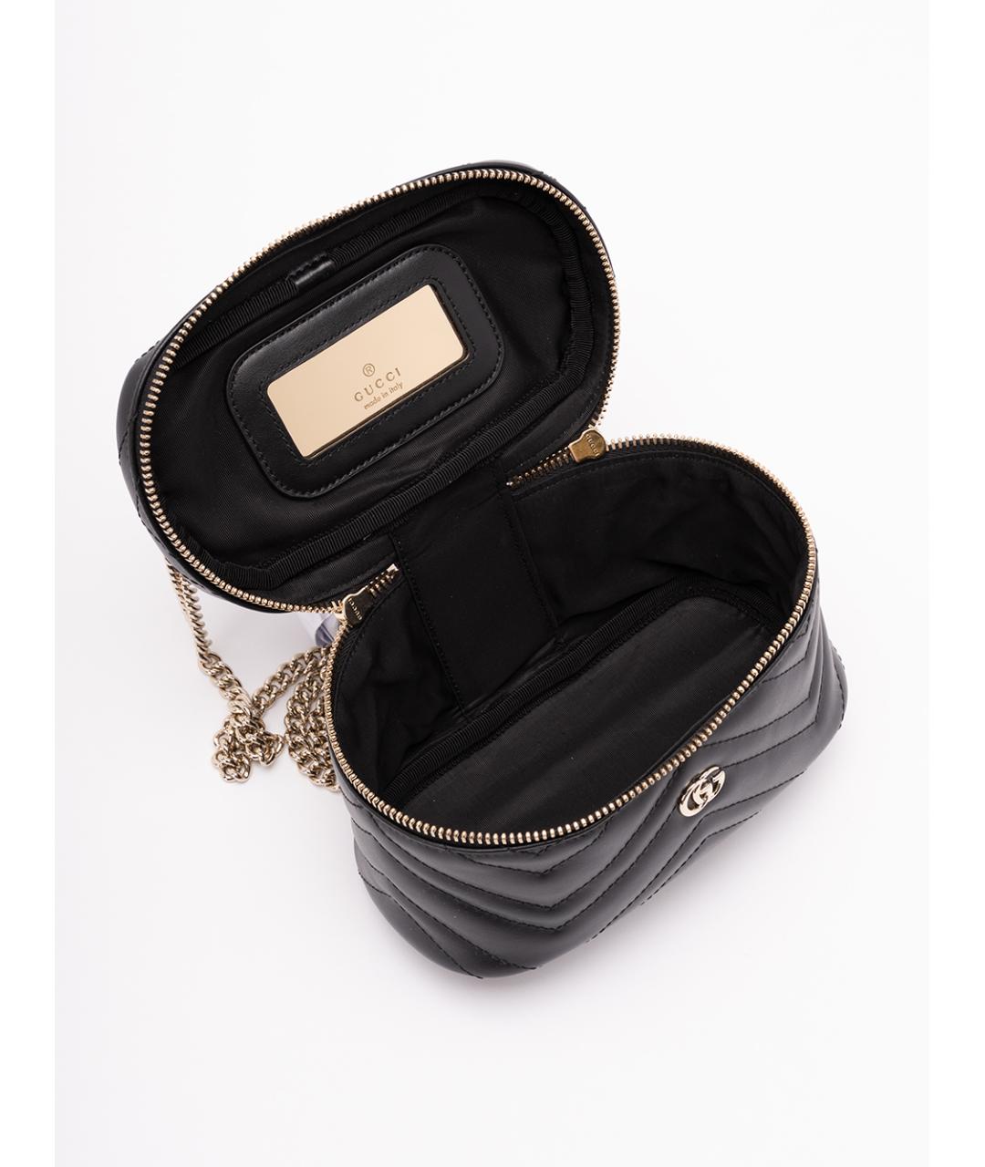 GUCCI Черная кожаная сумка с короткими ручками, фото 3