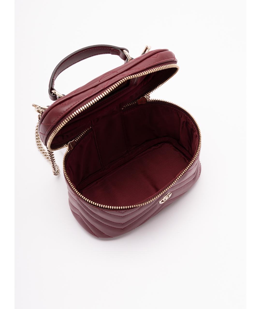 GUCCI Бордовая кожаная сумка с короткими ручками, фото 3