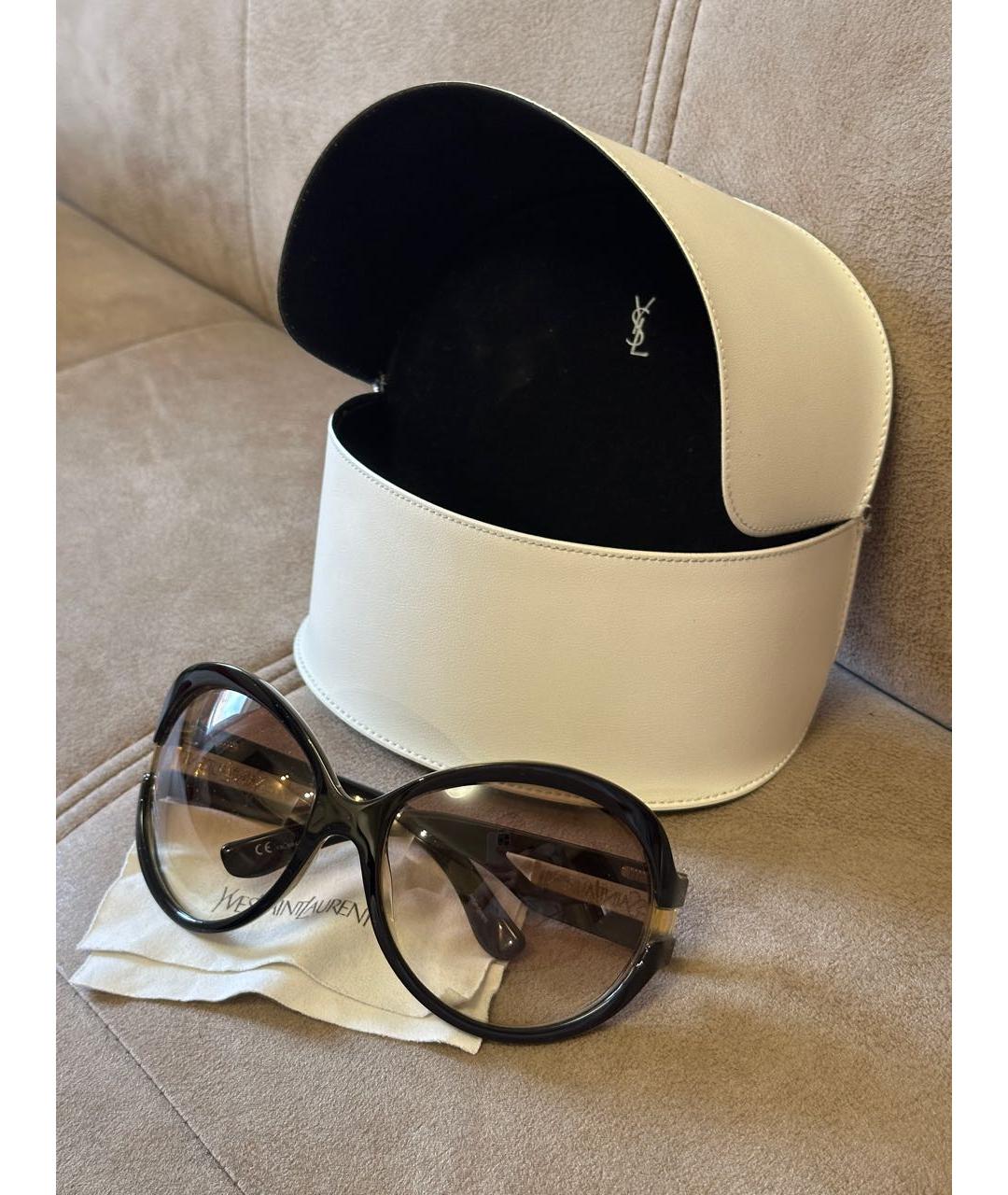 SAINT LAURENT Черные пластиковые солнцезащитные очки, фото 9