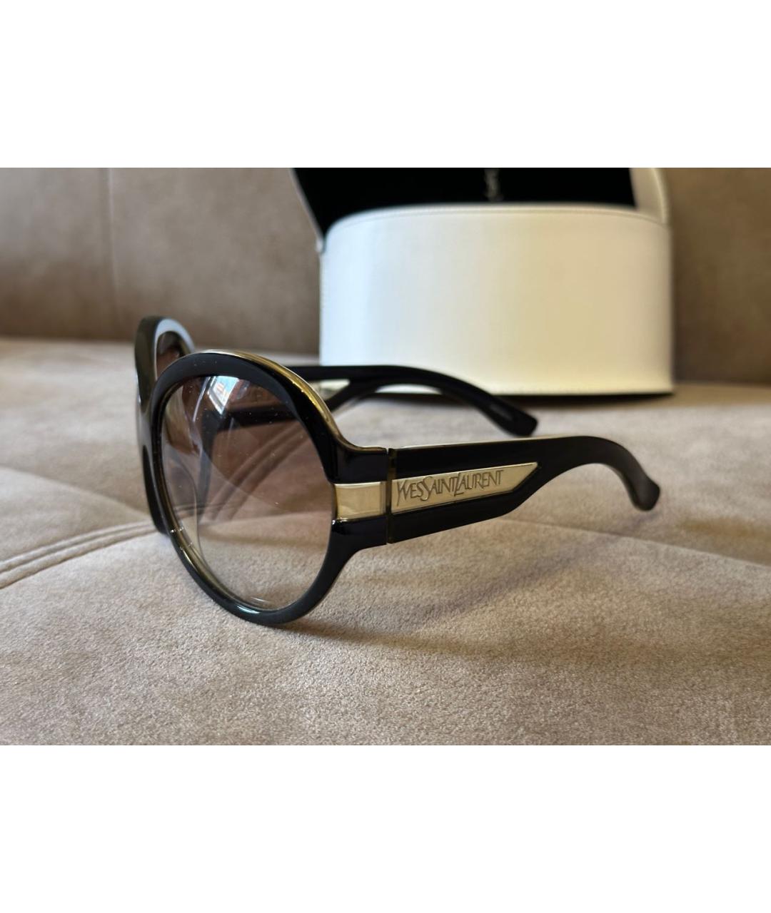 SAINT LAURENT Черные пластиковые солнцезащитные очки, фото 2