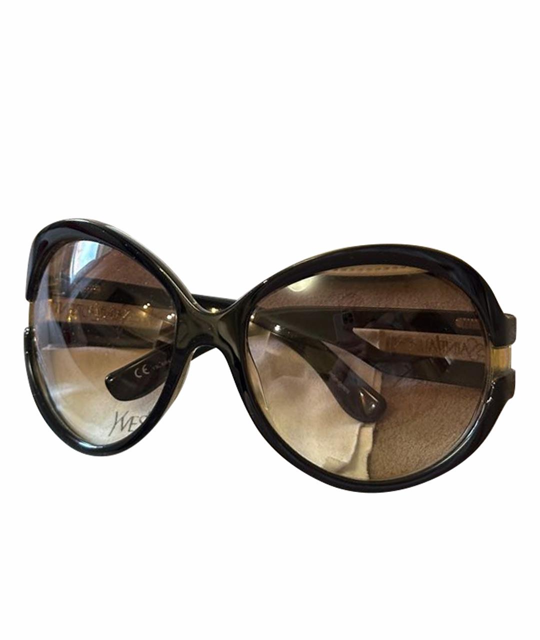 SAINT LAURENT Черные пластиковые солнцезащитные очки, фото 1