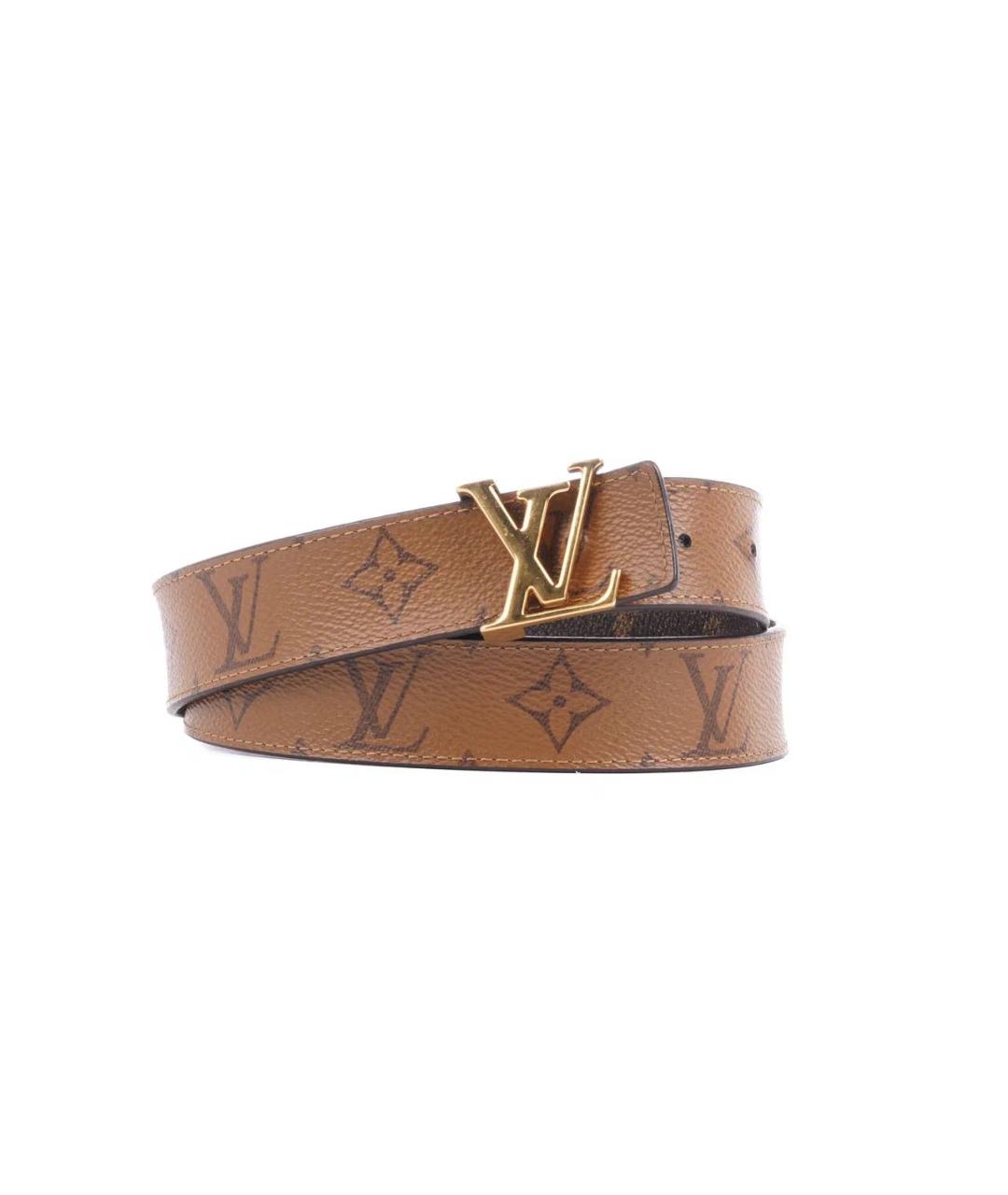 LOUIS VUITTON Коричневый кожаный ремень, фото 2