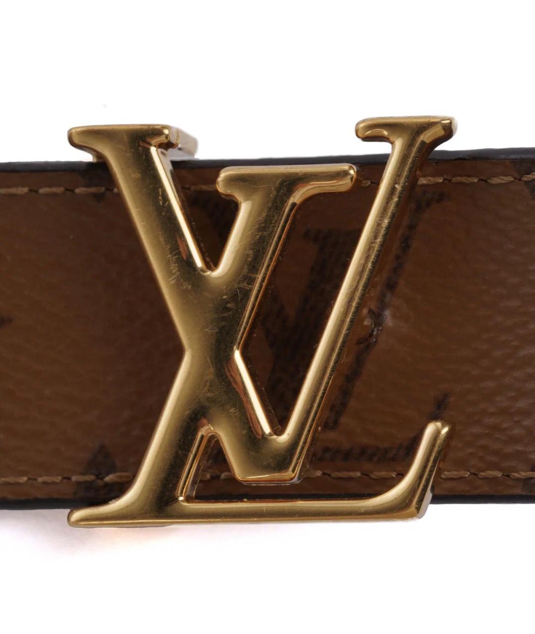 LOUIS VUITTON Коричневый кожаный ремень, фото 5
