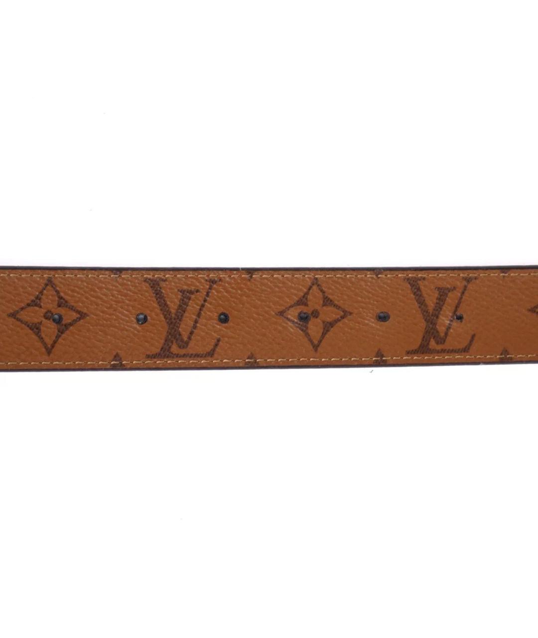 LOUIS VUITTON Коричневый кожаный ремень, фото 4