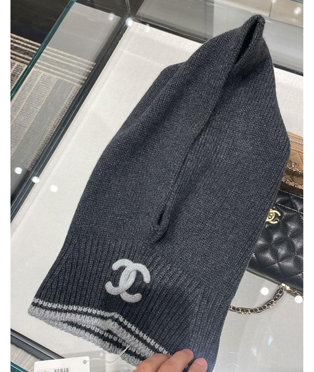 CHANEL Антрацитовая кашемировая шапка, фото 2