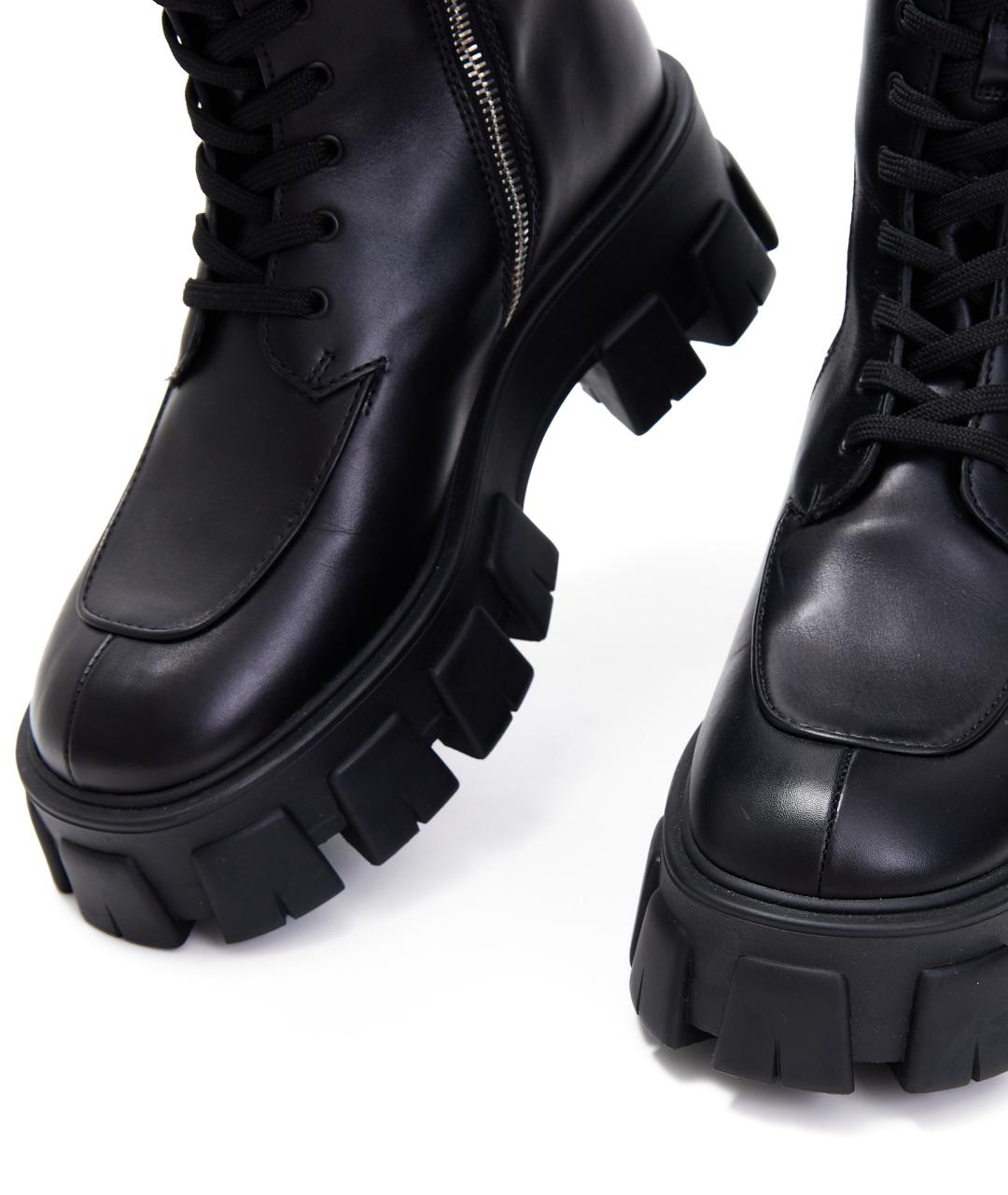 PRADA Черные кожаные ботинки, фото 7