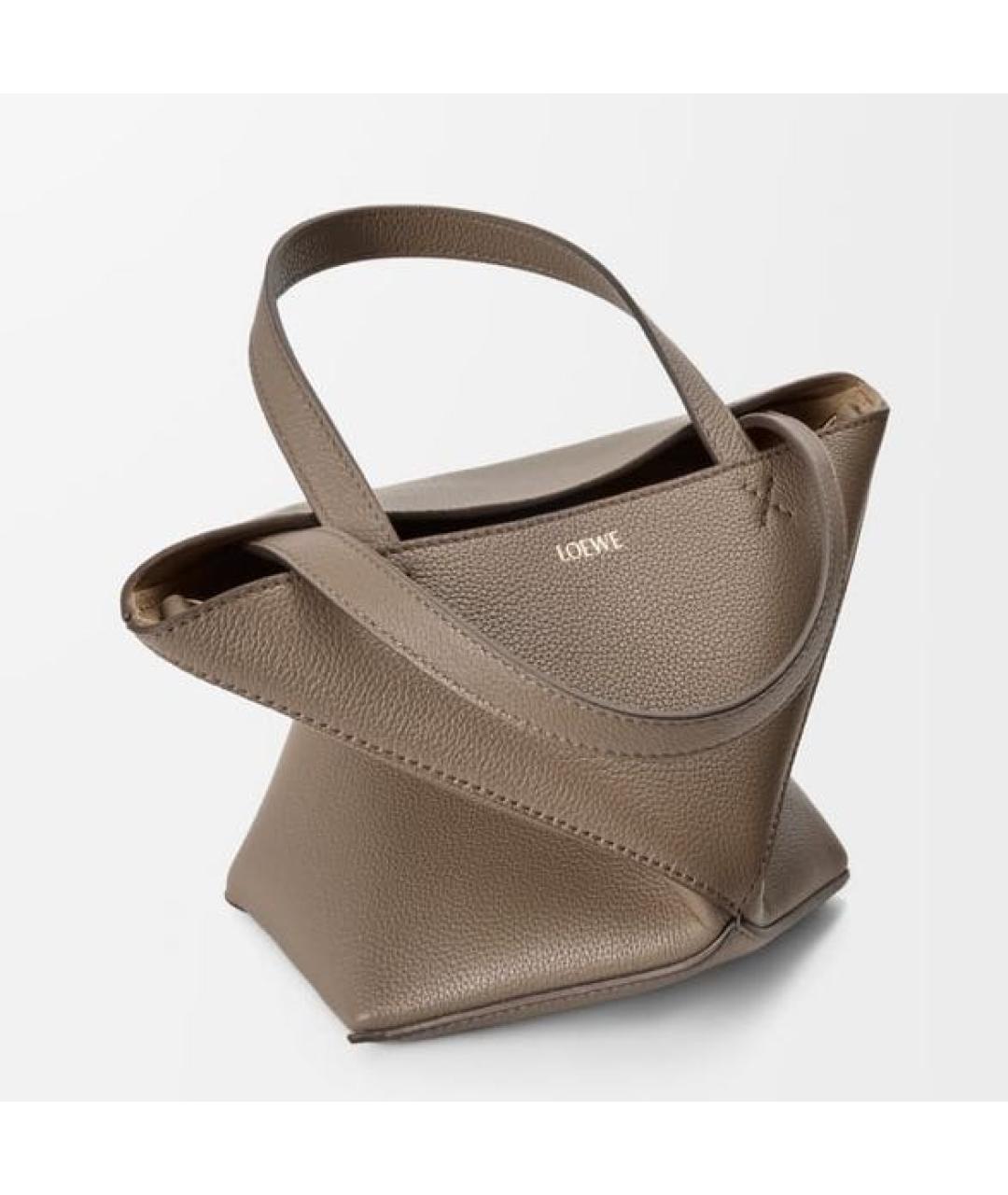 LOEWE Коричневая кожаная сумка через плечо, фото 4