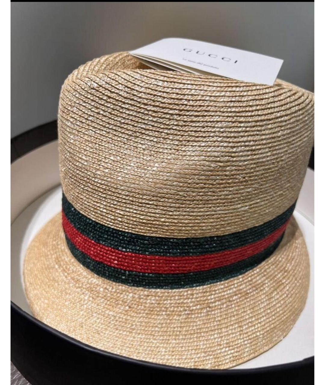 GUCCI Желтая соломенная шляпа, фото 2