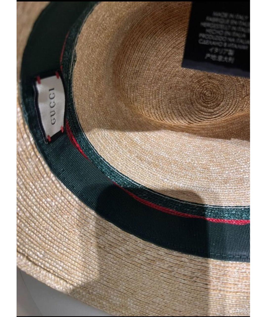 GUCCI Желтая соломенная шляпа, фото 4